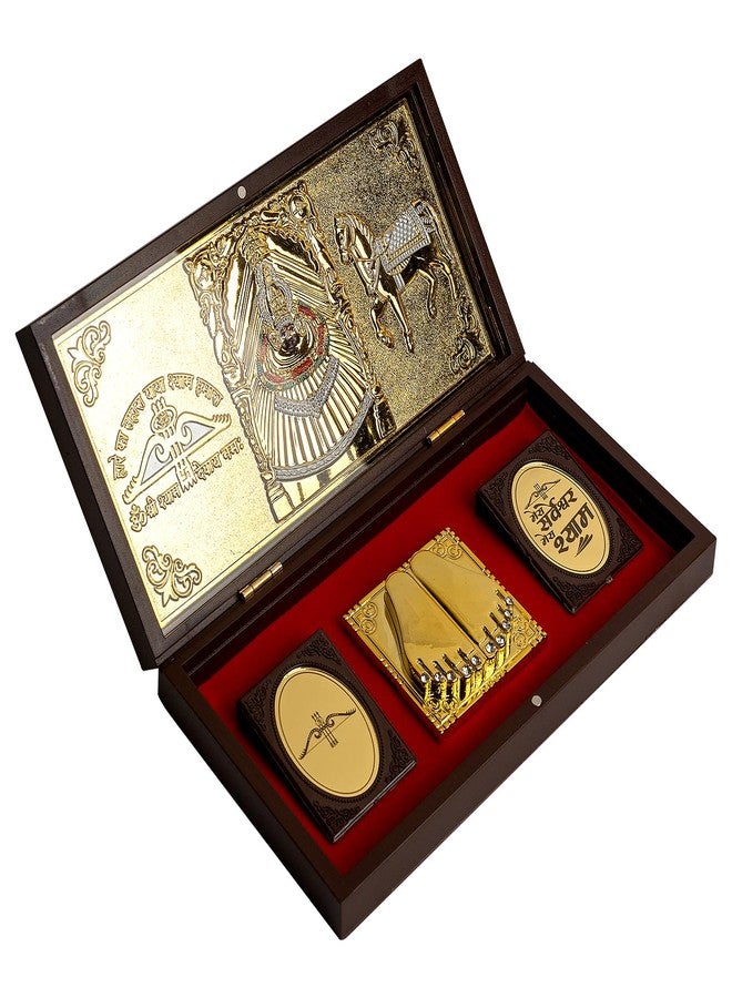 Piepot l Khatu Shyam Baba Charan Paduka Prayer Box l Devotional Charan Paduka Set l Khatu Shyam Ji Frame, Gifting, Pooja Mandir, Home Décor - Image 2